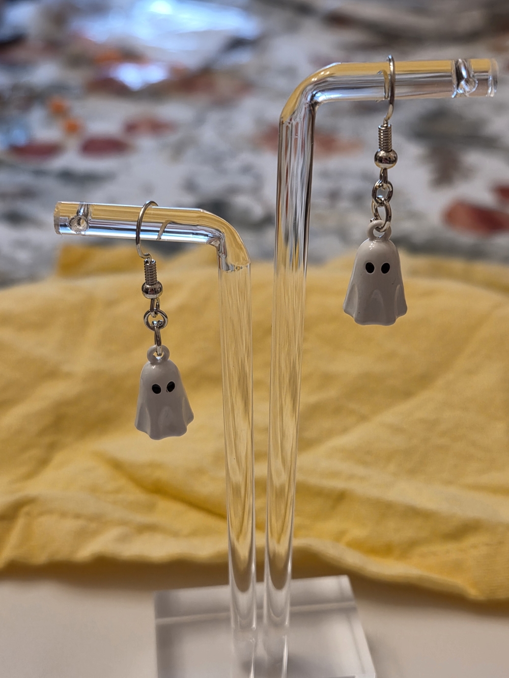 Cute White Ghost Dangle/ Drop Earrings- For Halloween Or Any Day